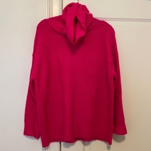 pink cow neck boutique sweater. size small